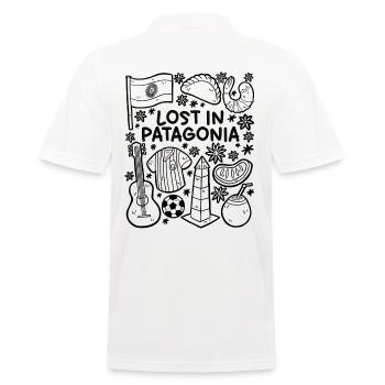 Verloren in Patagonien – Argentinien - Männer Poloshirt - Weiß - Hinten - Kai (181cm)