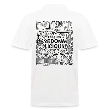 Feeling Sedona-licious – Arizona Vibes - Männer Poloshirt - Weiß - Hinten - Kai (181cm)