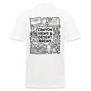 Canyon Views & Desert Brews – Arizona - Men's Polo Shirt - white - Back - Kai (181cm)