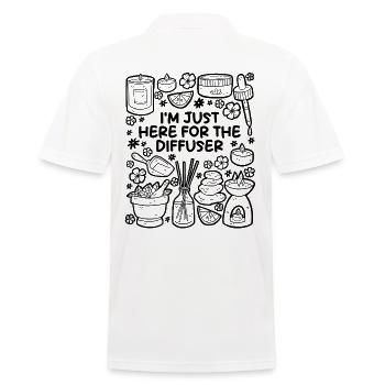 I'm Just Here for the Diffuser – Aromatherapie - Männer Poloshirt - Weiß - Hinten - Kai (181cm)