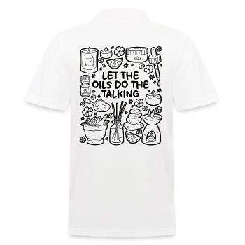 Let the Oils Do the Talking – Aromatherapy - Men's Polo Shirt - white - Back - Kai (181cm)