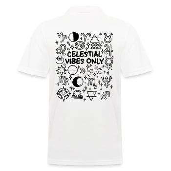 Uniquement des vibrations célestes – Astrologie et spiritualité - Polo Homme - blanc - Dos - Kai (181cm)