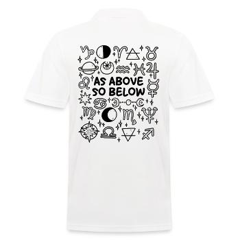 Wie oben, so unten – Mystik & Astrologie - Männer Poloshirt - Weiß - Hinten - Kai (181cm)