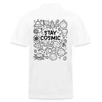 Stay Cosmic - Men's Polo Shirt - white - Back - Kai (181cm)