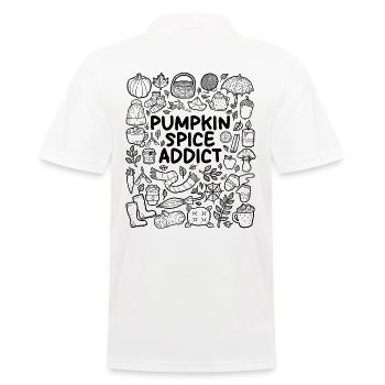Kürbisgewürz-Junkie – Herbst Design - Männer Poloshirt - Weiß - Hinten - Kai (181cm)