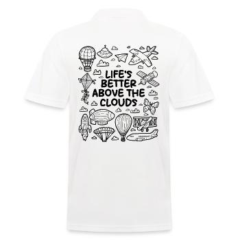 Life is better above the clouds - Men's Polo Shirt - white - Back - Kai (181cm)