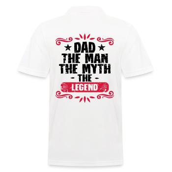 Dad the man miyth legend fathers day - Men's Polo Shirt - white - Back - Kai (181cm)
