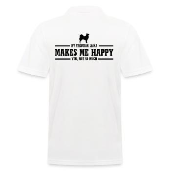 YAKUTIAN LAIKA me rend heureux Chien en disant Wilsigns - Polo Homme - blanc - Dos - Kai (181cm)