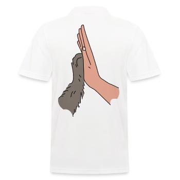 High Five Pfötchen - Beste Freunde Tierliebe - Männer Poloshirt - Weiß - Hinten - Kai (181cm)