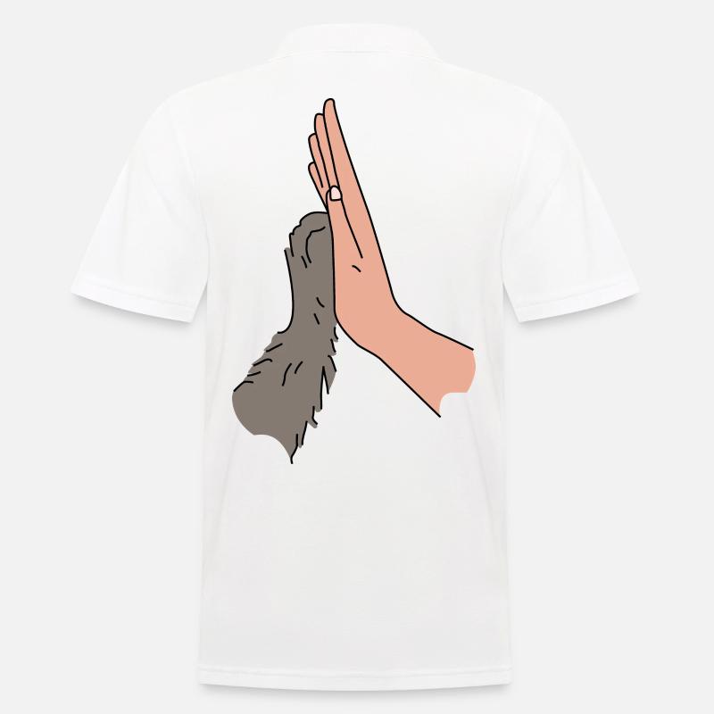 High Five Pfötchen - Beste Freunde Tierliebe - Männer Poloshirt - Weiß