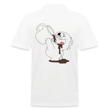 Coffee Monster - Men's Polo Shirt - white - Back - Kai (181cm)