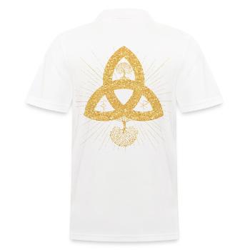 SYMBOLE RUNE - Triqueta Lebensbaum Baum des Lebens - Männer Poloshirt - Weiß - Hinten - Kai (181cm)