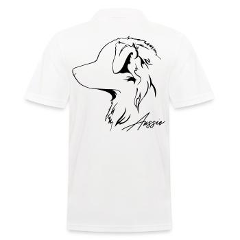 AUSSIE Australian Shepherd Hunde Hütehund Wilsigns - Männer Poloshirt - Weiß - Hinten - Kai (181cm)