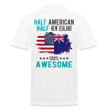 Moitié américain moitié néo-zélandais - Polo Homme - blanc - Dos - Kai (181cm)