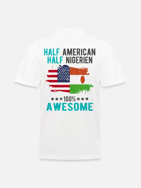 Half American Half Nigerien - Men's Polo Shirt - white