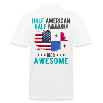 Halb Amerikaner Halb Panamese - Männer Poloshirt - Weiß - Hinten - Kai (181cm)