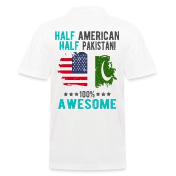 Half American Half Pakistani - Men's Polo Shirt - white - Back - Kai (181cm)