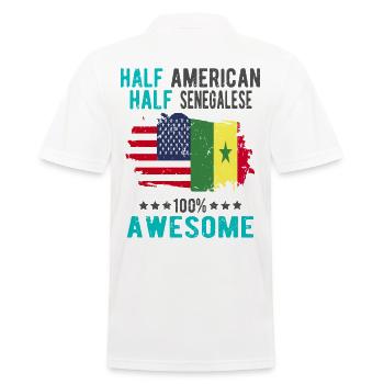 Moitié américain moitié sénégalais - Polo Homme - blanc - Dos - Kai (181cm)