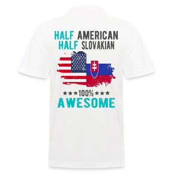 Halb Amerikaner Halb Slowake - Männer Poloshirt - Weiß - Hinten - Kai (181cm)