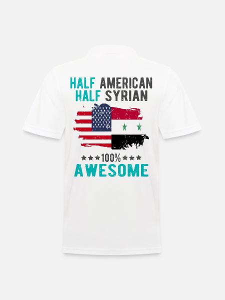 Half American Half Syrian - Men's Polo Shirt - white