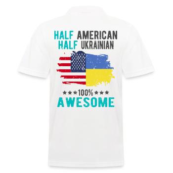Halb Amerikaner Halb Ukrainer - Männer Poloshirt - Weiß - Hinten - Kai (181cm)
