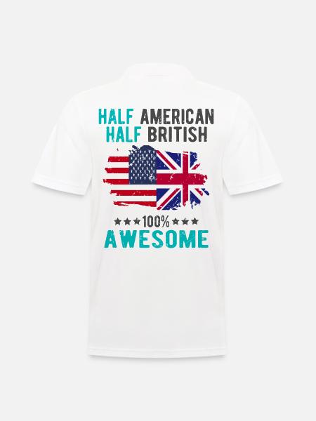 Half American Half British - Men's Polo Shirt - white