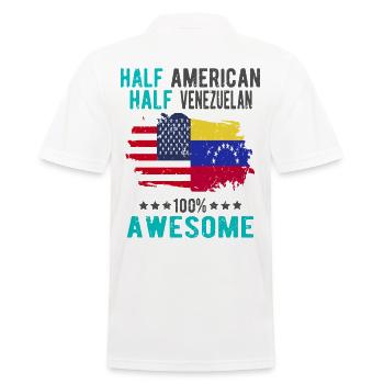 Halb Amerikaner Halb Venezolaner - Männer Poloshirt - Weiß - Hinten - Kai (181cm)