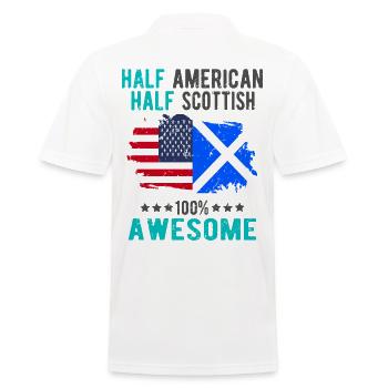 Halb Amerikaner Halb Schotte - Männer Poloshirt - Weiß - Hinten - Kai (181cm)