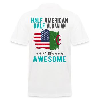 Halb Amerikaner Halb Albaner - Männer Poloshirt - Weiß - Hinten - Kai (181cm)