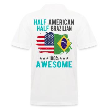 Halb Amerikaner Halb Brasilianer - Männer Poloshirt - Weiß - Hinten - Kai (181cm)