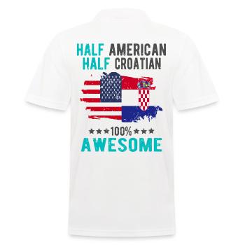Half American, half Croat - Men's Polo Shirt - white - Back - Kai (181cm)
