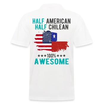 Half American Half Chilean - Men's Polo Shirt - white - Back - Kai (181cm)