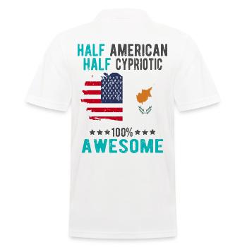Halb Amerikaner Halb Zyprer - Männer Poloshirt - Weiß - Hinten - Kai (181cm)