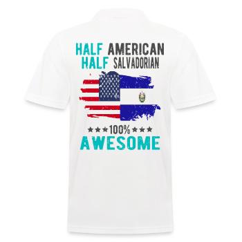 Mi-Américain, mi-Salvadorien - Polo Homme - blanc - Dos - Kai (181cm)
