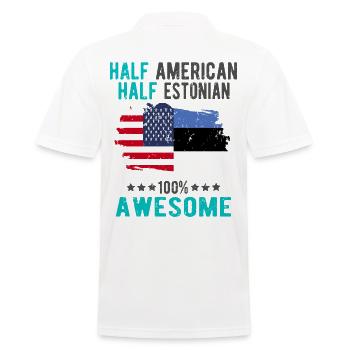 Halb Amerikaner Halb Estländer - Männer Poloshirt - Weiß - Hinten - Kai (181cm)