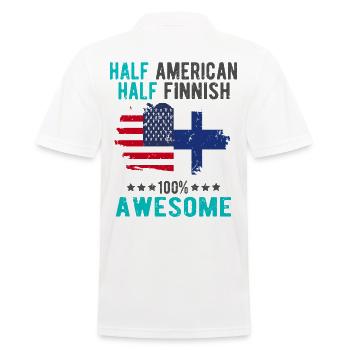 Halb Amerikaner Halb Finne - Männer Poloshirt - Weiß - Hinten - Kai (181cm)