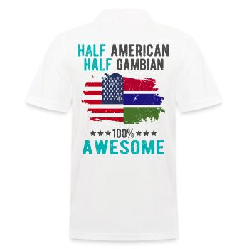Half American Half Gambian - Men's Polo Shirt - white - Back - Kai (181cm)