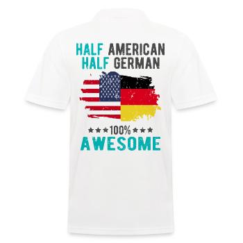 Half American Half German - Men's Polo Shirt - white - Back - Kai (181cm)