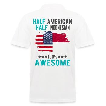 Halb Amerikaner Halb Indonesier - Männer Poloshirt - Weiß - Hinten - Kai (181cm)