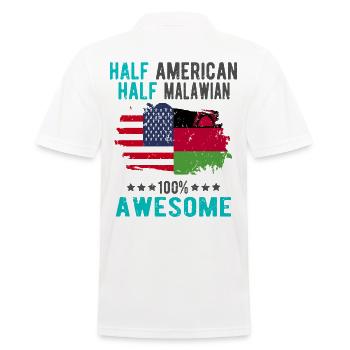 Half American Half Malawi - Men's Polo Shirt - white - Back - Kai (181cm)