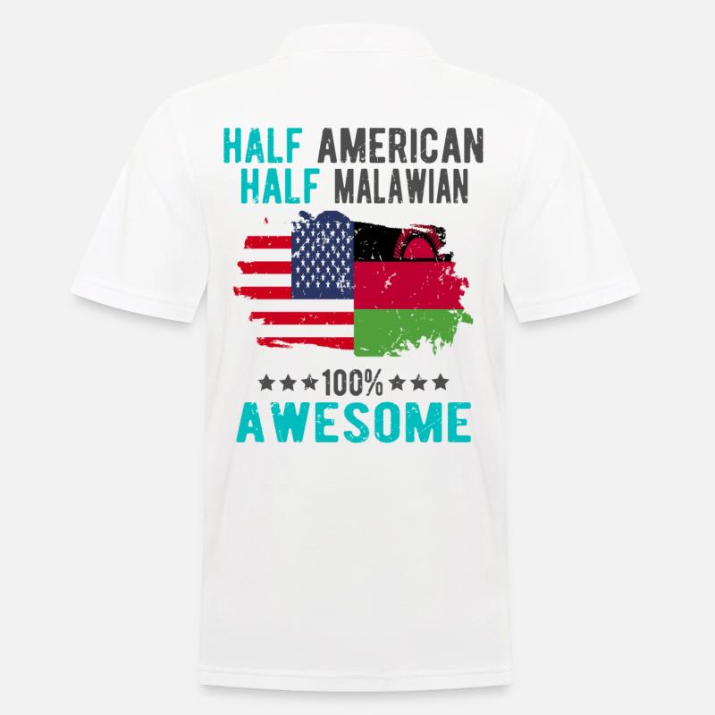 Halb Amerikaner Halb Malawi - Männer Poloshirt - Weiß