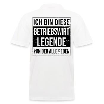 BWL Geburtstag geboren Legende Betriebswirt - Männer Poloshirt - Weiß - Hinten - Kai (181cm)