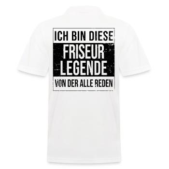 Haarstylist Geburtstag geboren Legende Friseur - Männer Poloshirt - Weiß - Hinten - Kai (181cm)