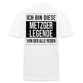 Fleischer Geburtstag geboren Legende Metzger - Männer Poloshirt - Weiß - Hinten - Kai (181cm)