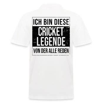 Cricket-Spieler Geburtstag geboren Legende Cricket - Männer Poloshirt - Weiß - Hinten - Kai (181cm)