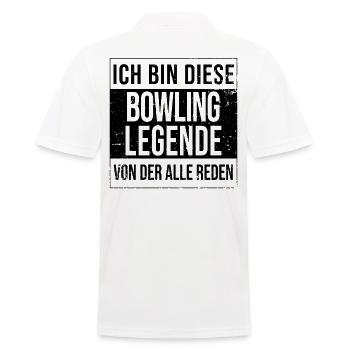 Bowlingspieler Geburtstag geboren Legende Bowling - Männer Poloshirt - Weiß - Hinten - Kai (181cm)