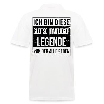 Paragliding Paragleiter geboren Legende - Männer Poloshirt - Weiß - Hinten - Kai (181cm)