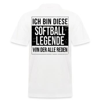 Softball-Spiel Baseball-Spieler geborene Legende - Männer Poloshirt - Weiß - Hinten - Kai (181cm)