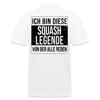 Squash-Spieler Geburtstag geboren Legende - Männer Poloshirt - Weiß - Hinten - Kai (181cm)