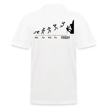 Bouldern Klettersport Felsklettern Bergsteigen - Männer Poloshirt - Weiß - Hinten - Kai (181cm)